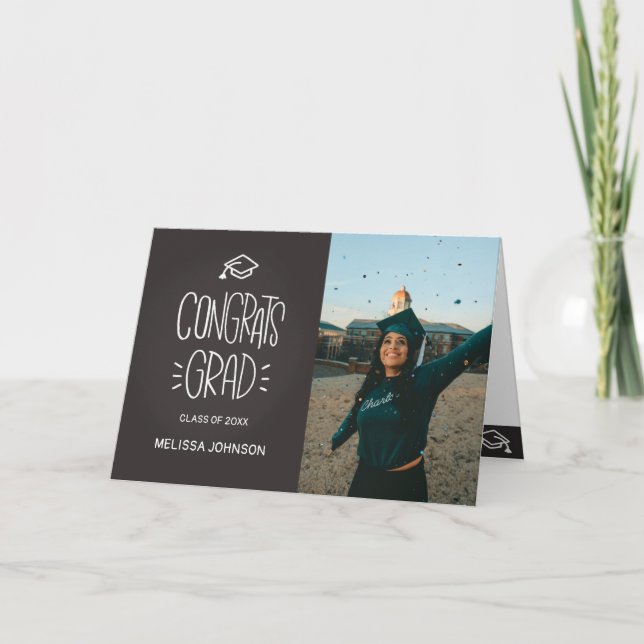 Graduation Congrats Grad Chalkboard Card (Front)