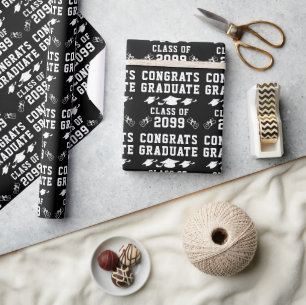 Graduation Congrats Grad or Name Custom Color Wrapping Paper
