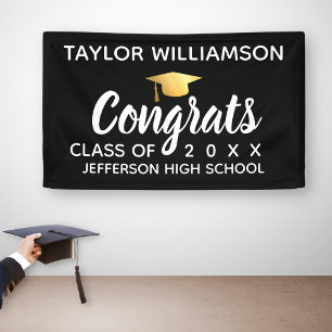 Graduation Congrats Graduate Add Name School Year Banner