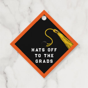 Graduation Congrats Orange Favour Tags