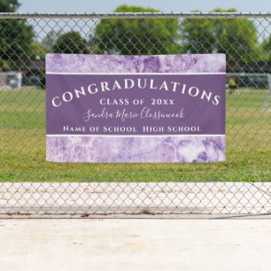 Graduation Congratulation Purple Amethyst Crystal Banner