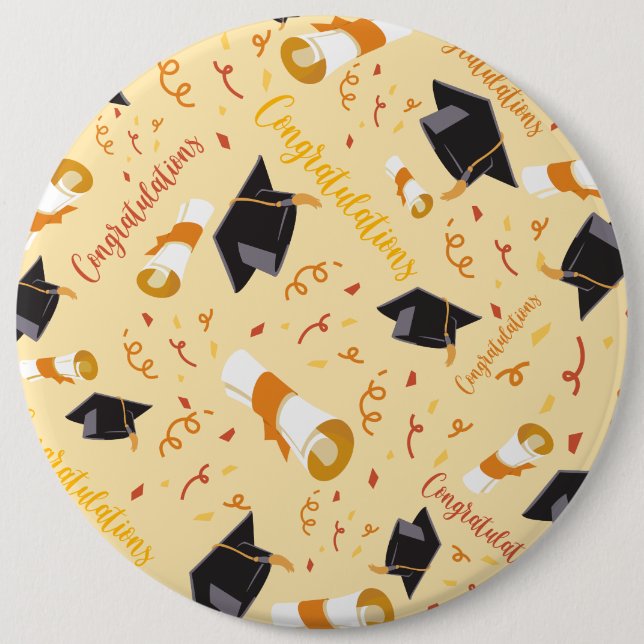 Graduation Congratulations 6 Cm Round Badge (Front)