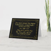 Graduation Congratulations Black Gold Formal Poem