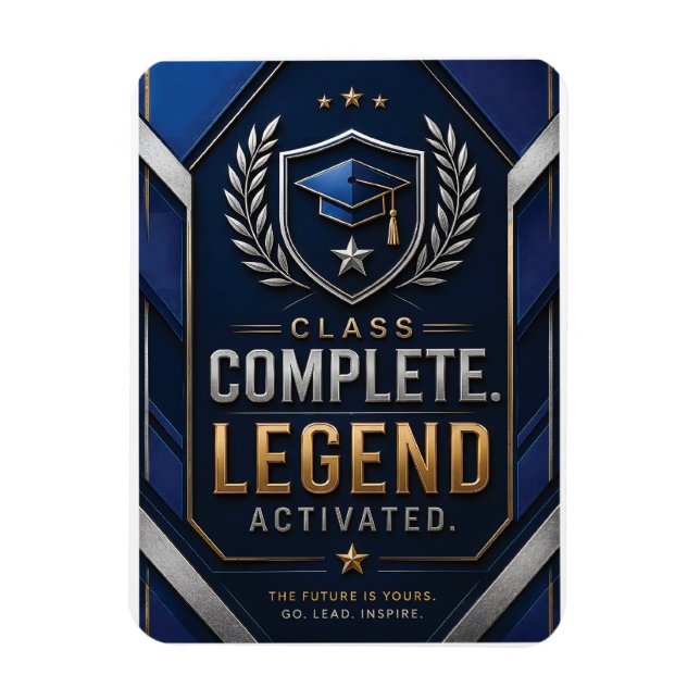 Graduation Congratulations Card | Luxury Navy Blue Magnet (Vertical)