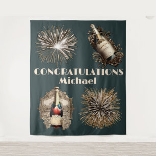 Graduation congratulations celebration bubbly fun tapestry
