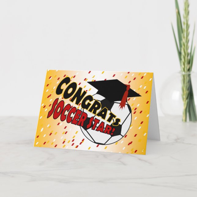 Graduation Congratulations for a Soccer Star Card (Front)