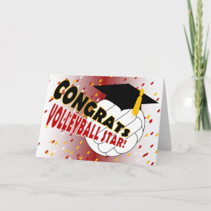 Graduation Congratulations for a Volleyball Star Card