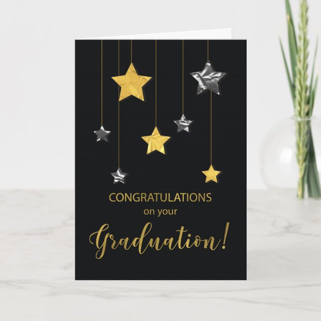 Graduation Congratulations Gold and Silver Looking Card (Front)