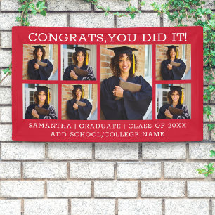 Graduation Congratulations Graduate 2026 Red Banner
