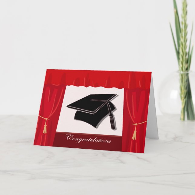 Graduation congratulations graduation cap diploma card (Front)