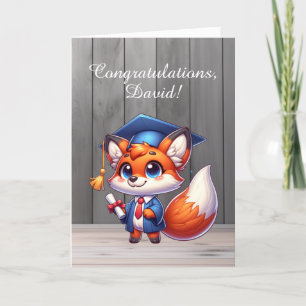 Graduation Congratulations - Happy Grad Fox Card