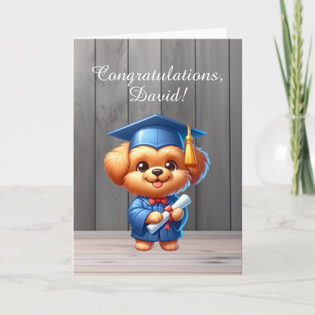 Graduation Congratulations | Happy Puppy Card (Front)