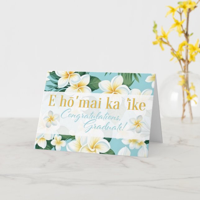 Graduation Congratulations Hawaiian Style Card (Yellow Flower)