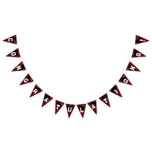 Graduation Congratulations Maroon Bunting