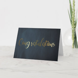 Graduation Congratulations Navy Blue and Gold Card