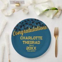 Graduation Congratulations Personalise Blue Gold