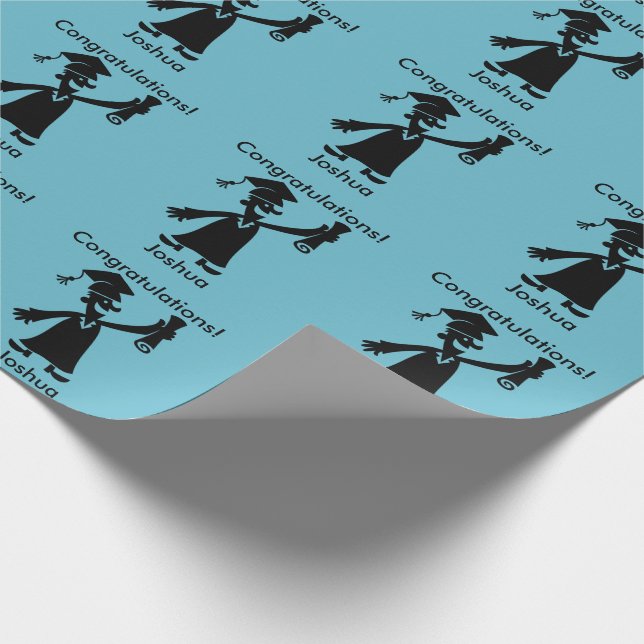 Graduation - Congratulations - Personalised Gift Wrapping Paper (Corner)