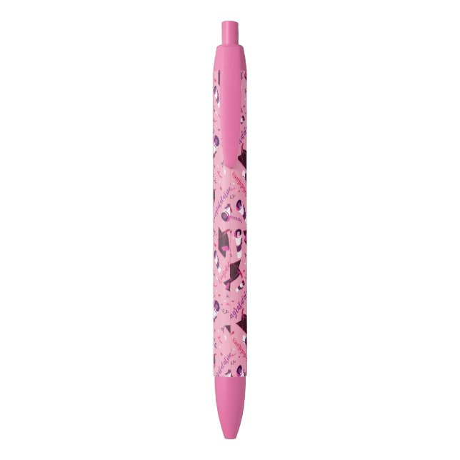 Graduation Congratulations Pink Black Ink Pen (Back (Vertical))