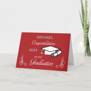 Graduation Congratulations Red and White Card