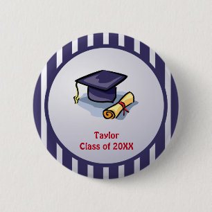 Graduation Congratulations Remember the Past 6 Cm Round Badge