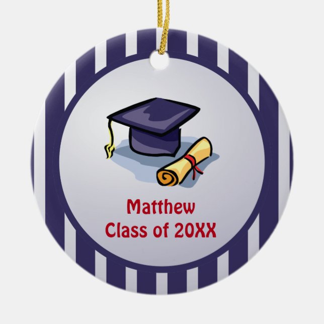 Graduation Congratulations Remember the Past Ceramic Tree Decoration (Front)