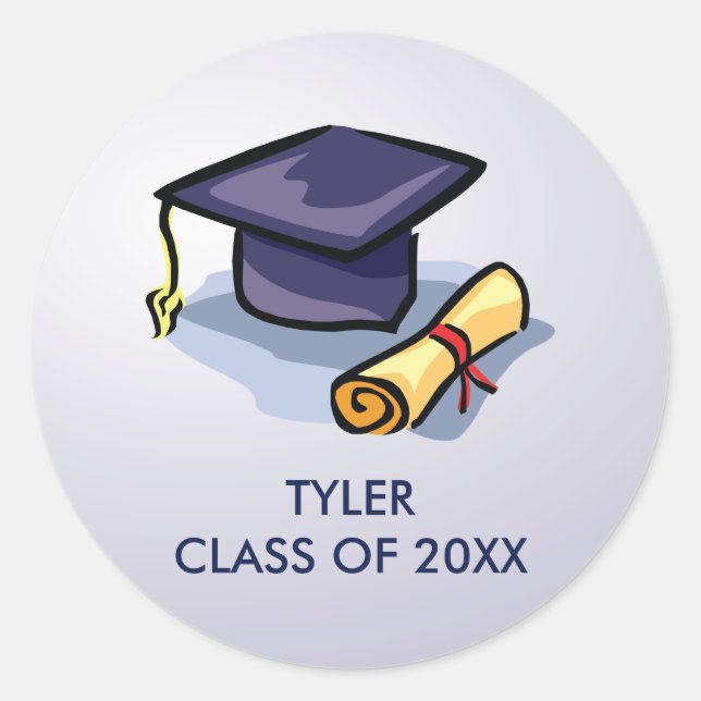 Graduation Congratulations Remember the Past Classic Round Sticker (Front)