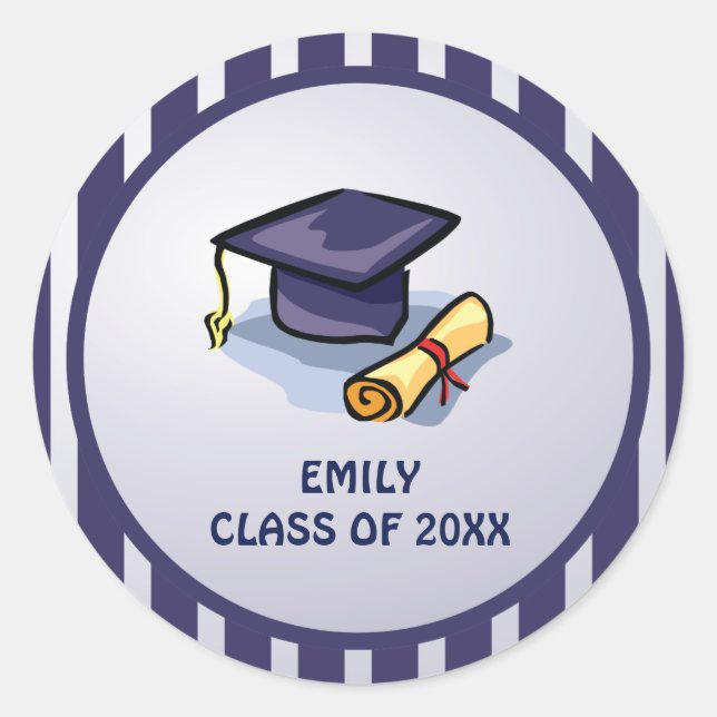 Graduation Congratulations Remember the Past Classic Round Sticker (Front)