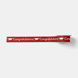 Graduation - Congratulations - Ribbon - Grad Red Satin Ribbon