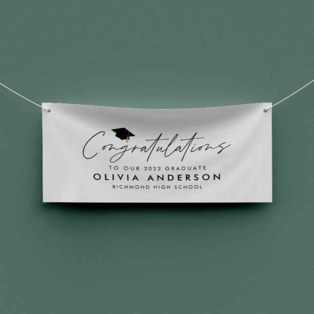 Graduation congratulations simple modern script banner (Creator Uploaded)