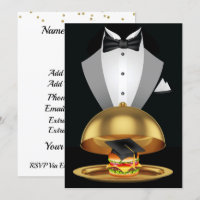 Graduation Cookout Tuxedo Hamburger Invitation