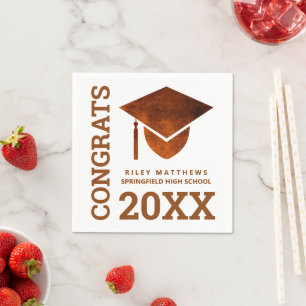 Graduation Copper Cool Congratulations Party Napkin