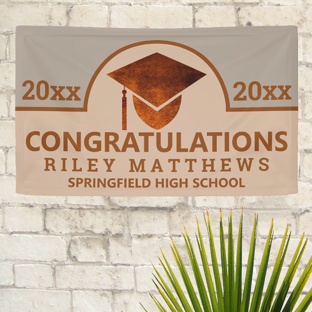 Graduation Copper Modern Congratulations Graduate Banner (Creator Uploaded)