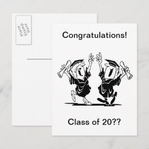 Graduation Couple or Friends Class of 20XX Announcement Postcard