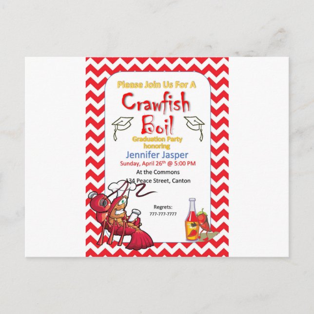 Graduation Crawfish Boil Party Invitation (Front)
