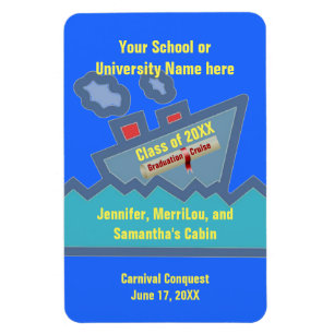 Graduation Cruise Personalised Cabin Door Marker Magnet