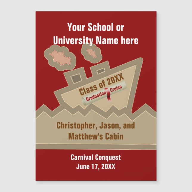 Graduation Cruise Personalised Cabin Door Sign Rd (Front)
