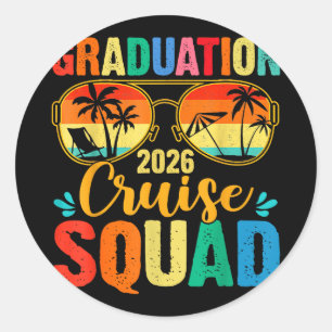 Graduation cruise squad 2026 matching familyGradua Classic Round Sticker