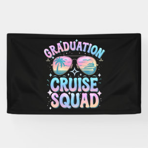 Graduation Cruise Squad Cruising Ship Retro Banner