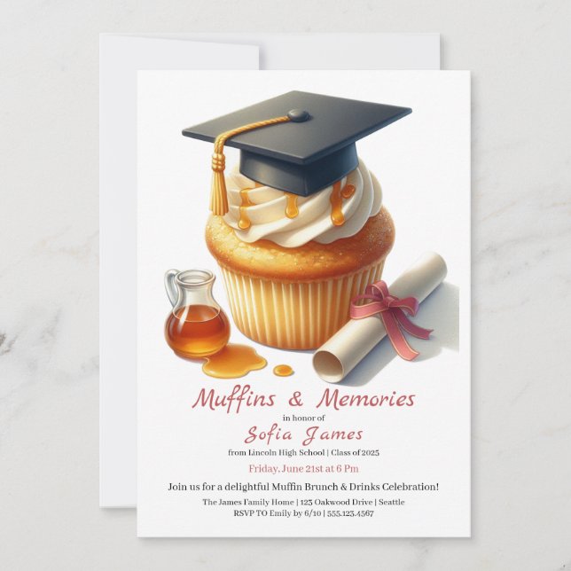 Graduation Cupcake Brunch Celebration Invitation (Front)