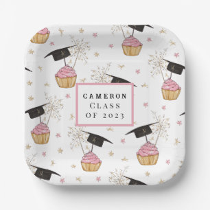 Graduation Cupcake Personalised Paper Plate