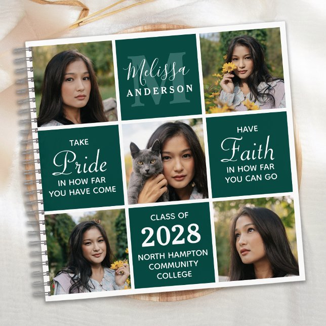 Graduation Custom 5 Photo Collage GuestBook Notebook (Creator Uploaded)