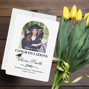 Graduation Custom Arch Photo of Graduate,Modern Holiday Card