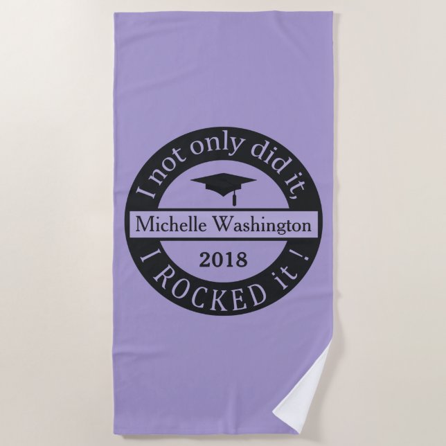 Graduation custom name & year beach towel (Front)
