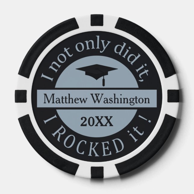 Graduation custom name & year poker chips (Front)