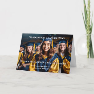 Graduation custom photo collage colour picture card