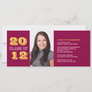 Graduation custom photo invitation red class of