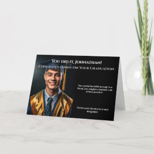 Graduation custom vertical color photo grad party card