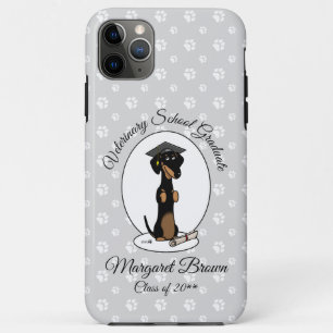 Graduation Dachshund (black & tan) - Cute dog Case-Mate iPhone Case