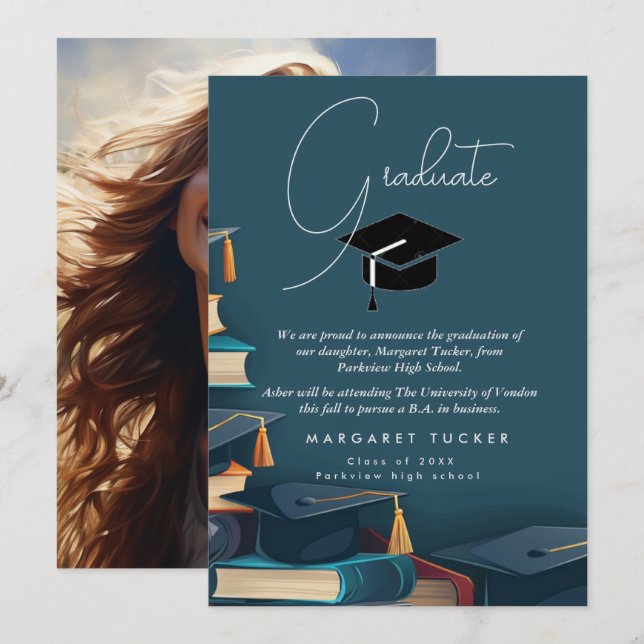 Graduation daughter I Cap Announcement (Front/Back)