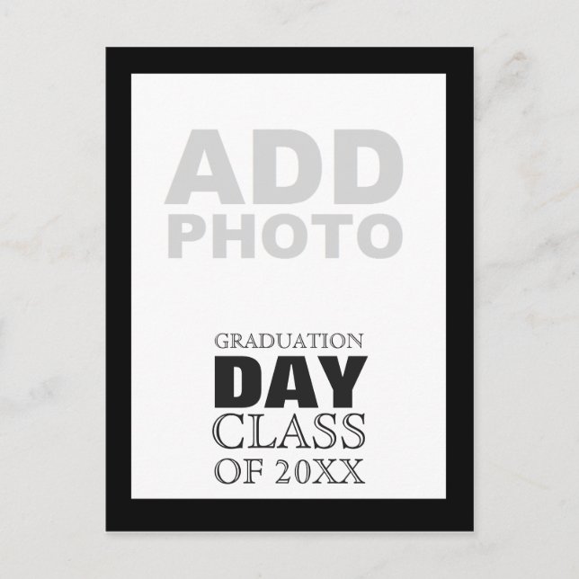Graduation Day Class Customisable Photo Invitation Postcard (Front)